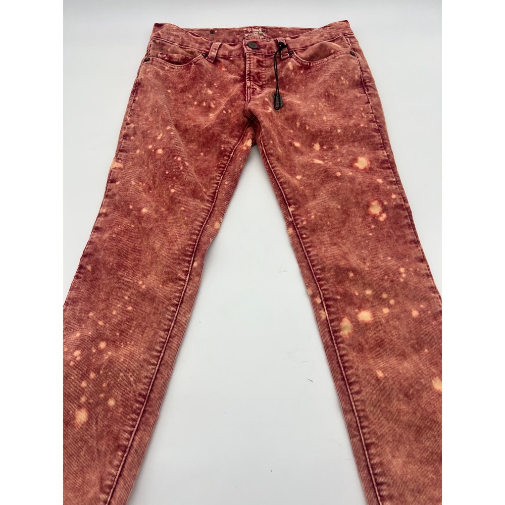Tyler Skye Red Paint Splatter Corduroy Ankle Pants Size 2 - Picture 2 of 10